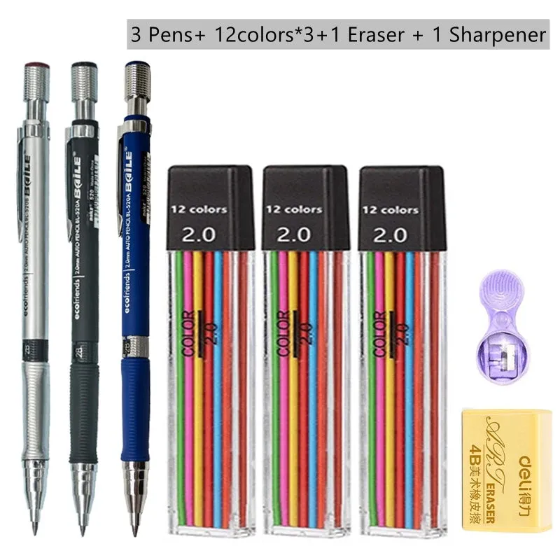 2.0mm Mechanical Pencil Set with 2B Lead Refills