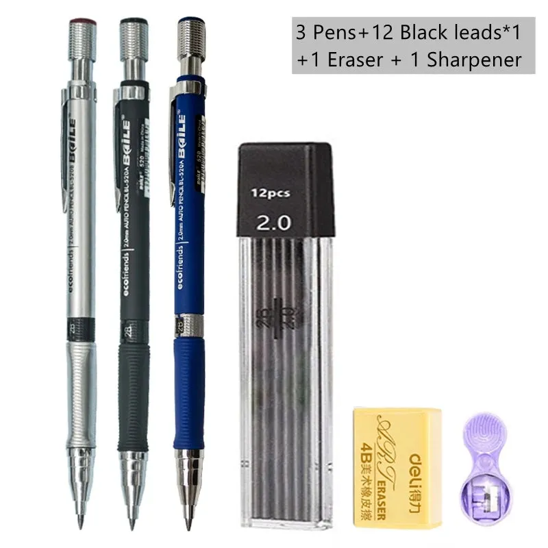 2.0mm Mechanical Pencil Set with 2B Lead Refills