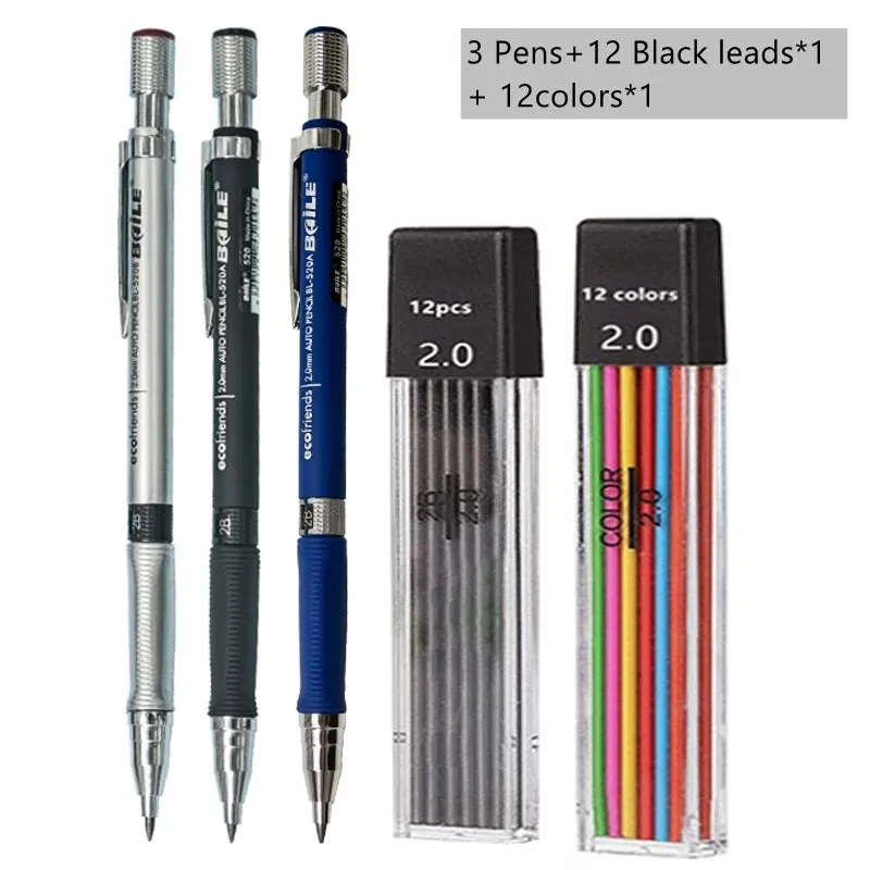 2.0mm Mechanical Pencil Set with 2B Lead Refills