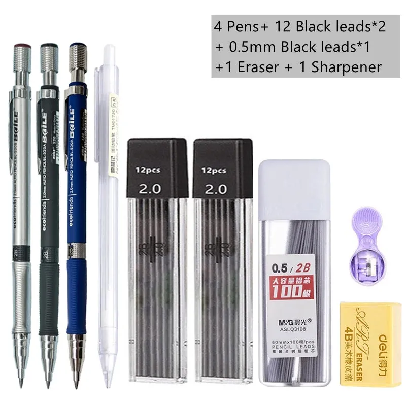 2.0mm Mechanical Pencil Set with 2B Lead Refills