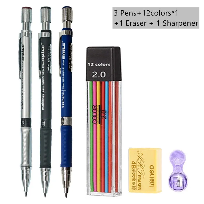 2.0mm Mechanical Pencil Set with 2B Lead Refills