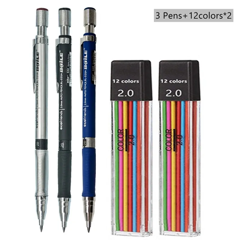 2.0mm Mechanical Pencil Set with 2B Lead Refills