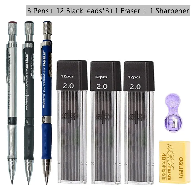 2.0mm Mechanical Pencil Set with 2B Lead Refills