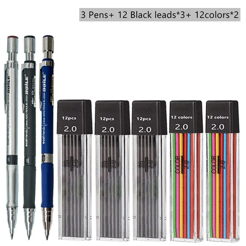 2.0mm Mechanical Pencil Set with 2B Lead Refills