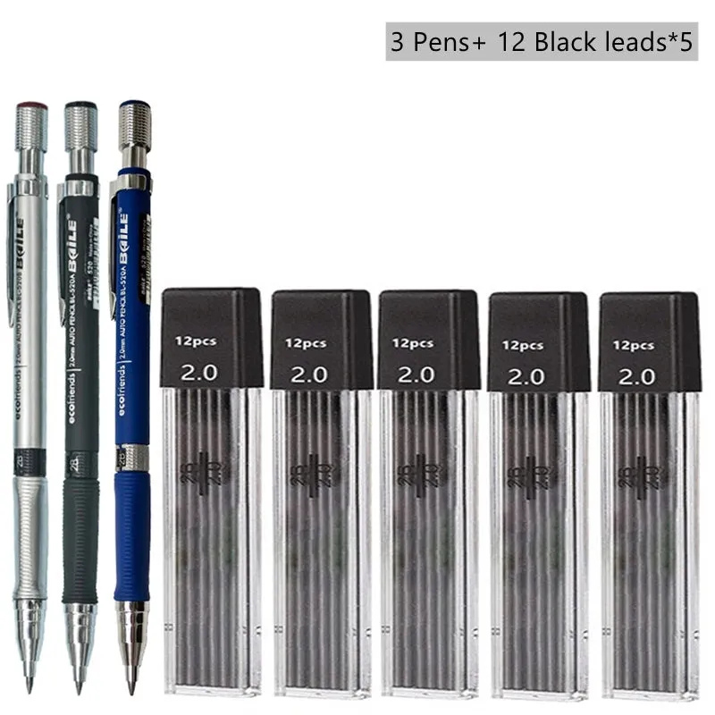 2.0mm Mechanical Pencil Set with 2B Lead Refills
