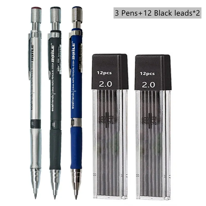 2.0mm Mechanical Pencil Set with 2B Lead Refills