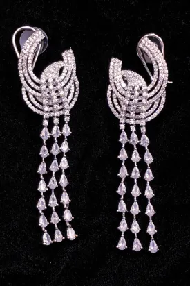 American Diamond White Color Danglers Earrings For Women And Girls (E760)