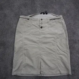 American Eagle Women Stretch Straight & Pencil Skirts Front Pockets Khaki Size 6