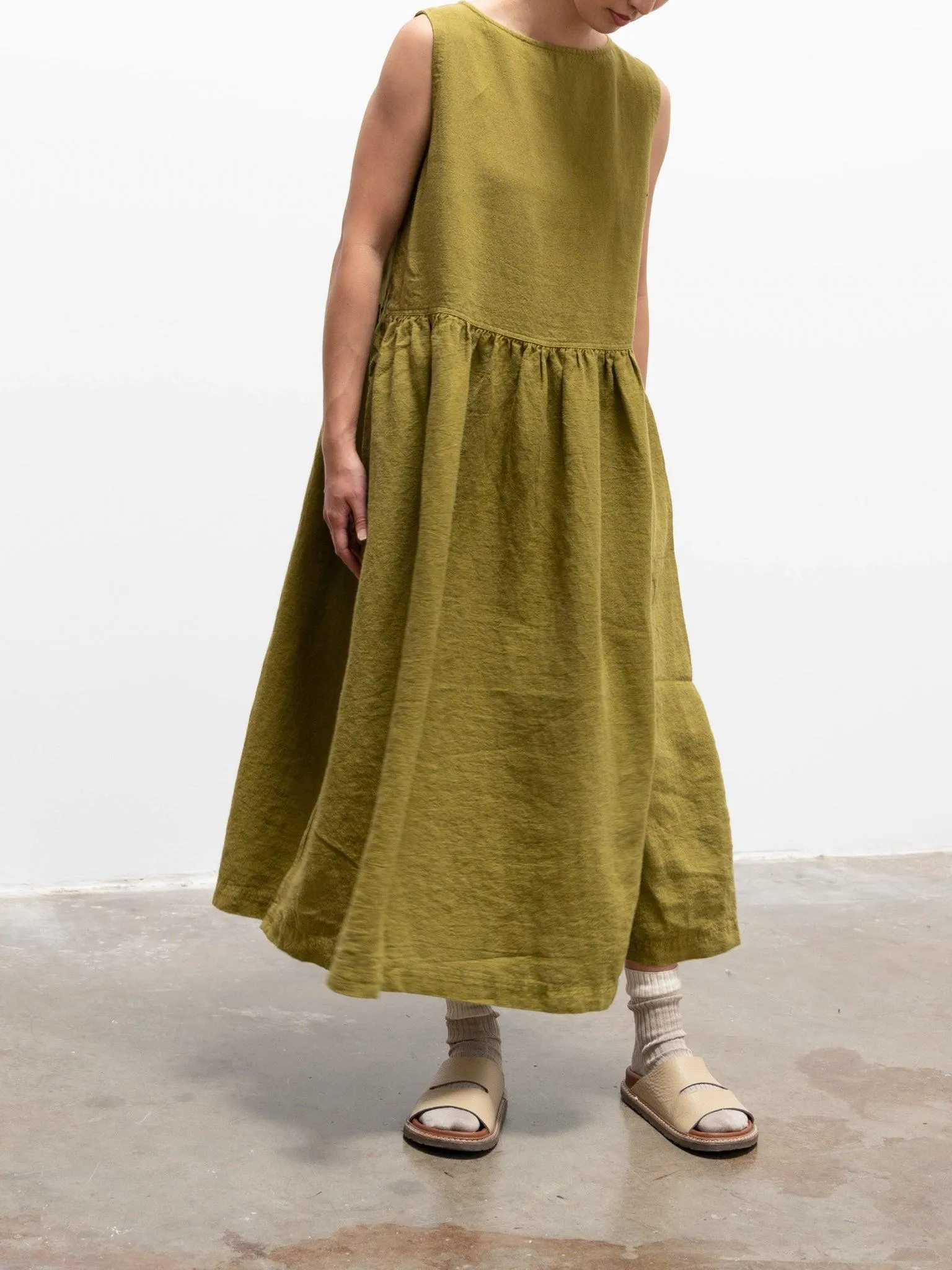 Azumadaki Sleeveless Dress - Green