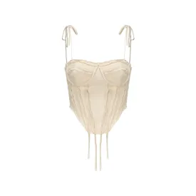 Beige Deconstructed Rope Knot Camisole