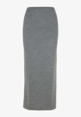 Bi-Color Knit Maxi Skirt
