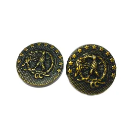 Black Antique Golden Designer Metal Buttons