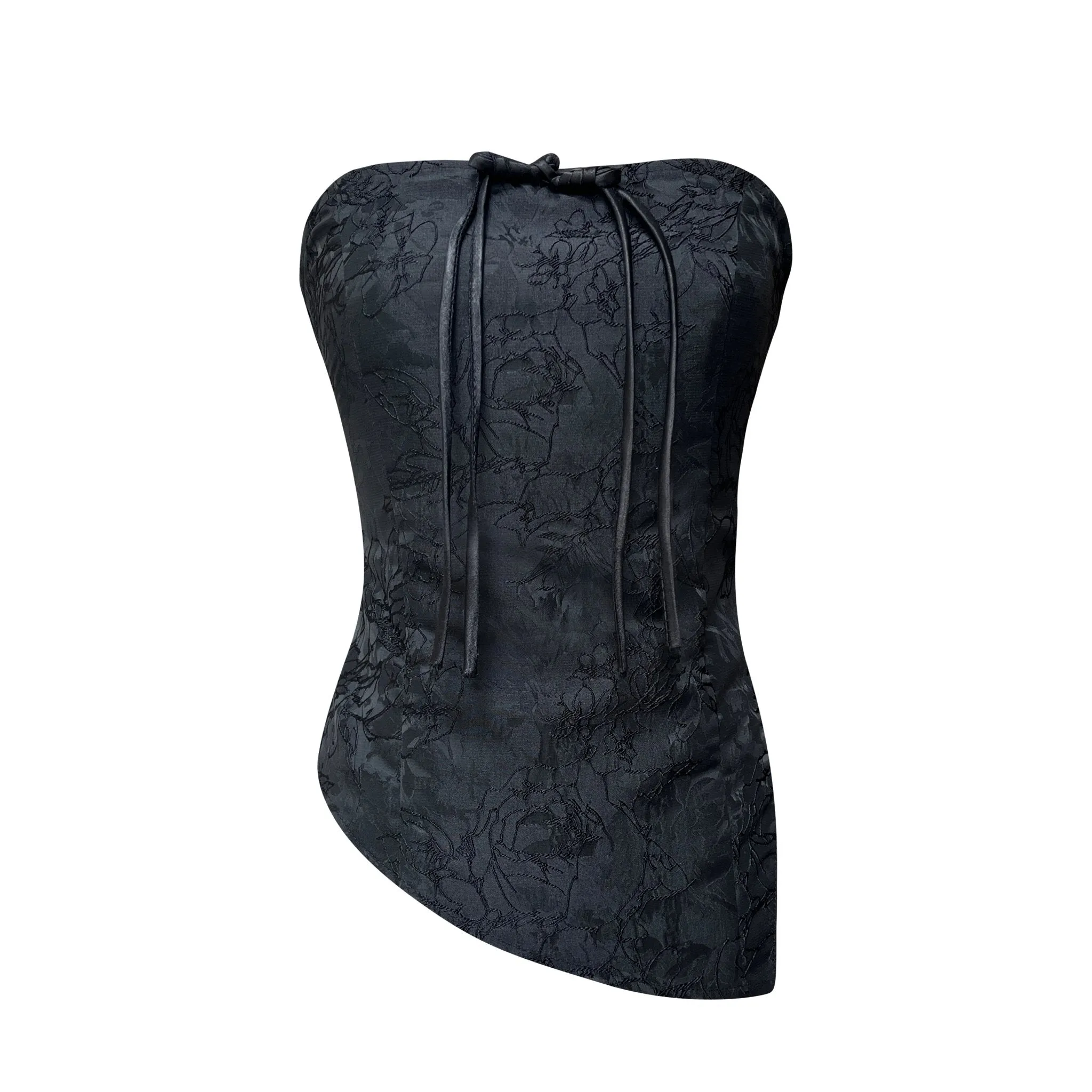 Black Buttoned Tube Top