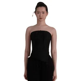 Black Buttoned Tube Top