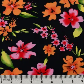 Black Vibrant Floral Cotton Print