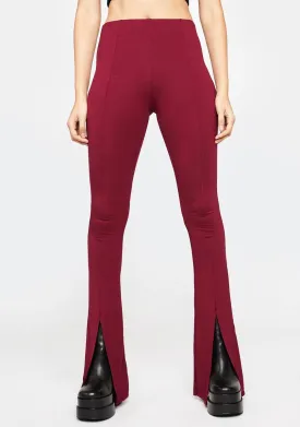 Burgundy Changing Lives Front Slit Leggings