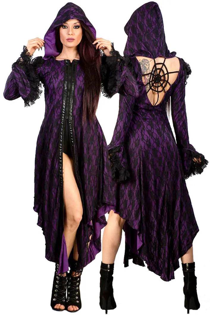 Burleska Hooded Purple  Jacket / Coat / Dress
