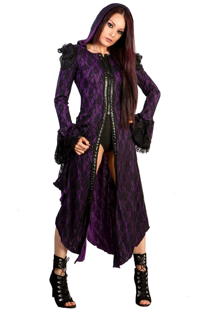 Burleska Hooded Purple  Jacket / Coat / Dress