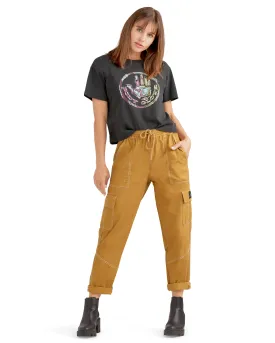 Cameila Mid-Rise Cargo Pants - Sand