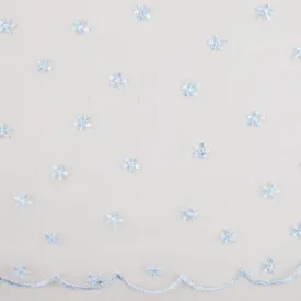 CHERIE Embroidered Mesh - Daisy - Blue