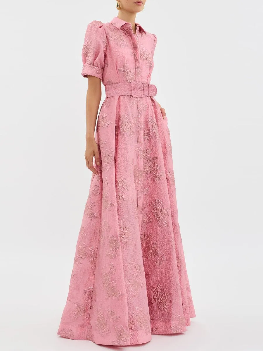 Chic Pink Button Down Dress