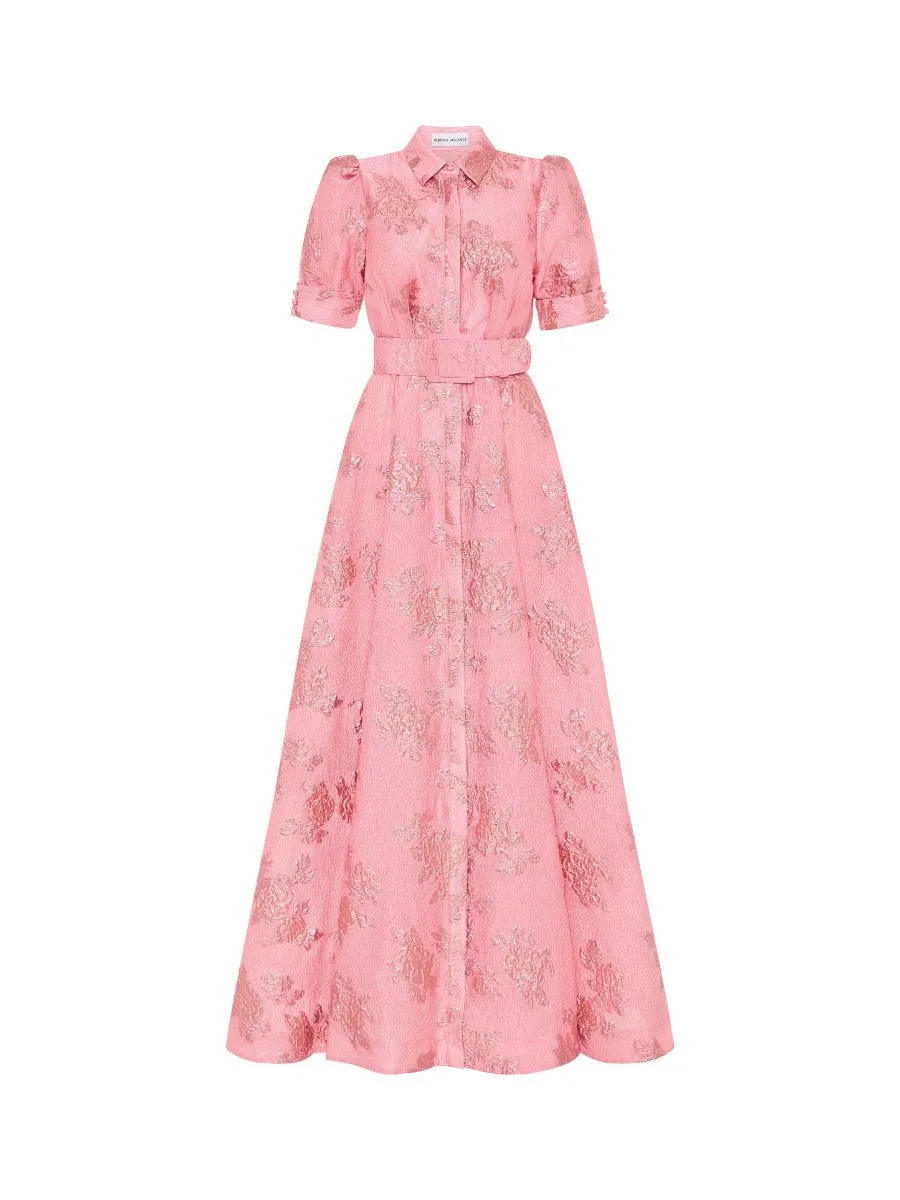 Chic Pink Button Down Dress
