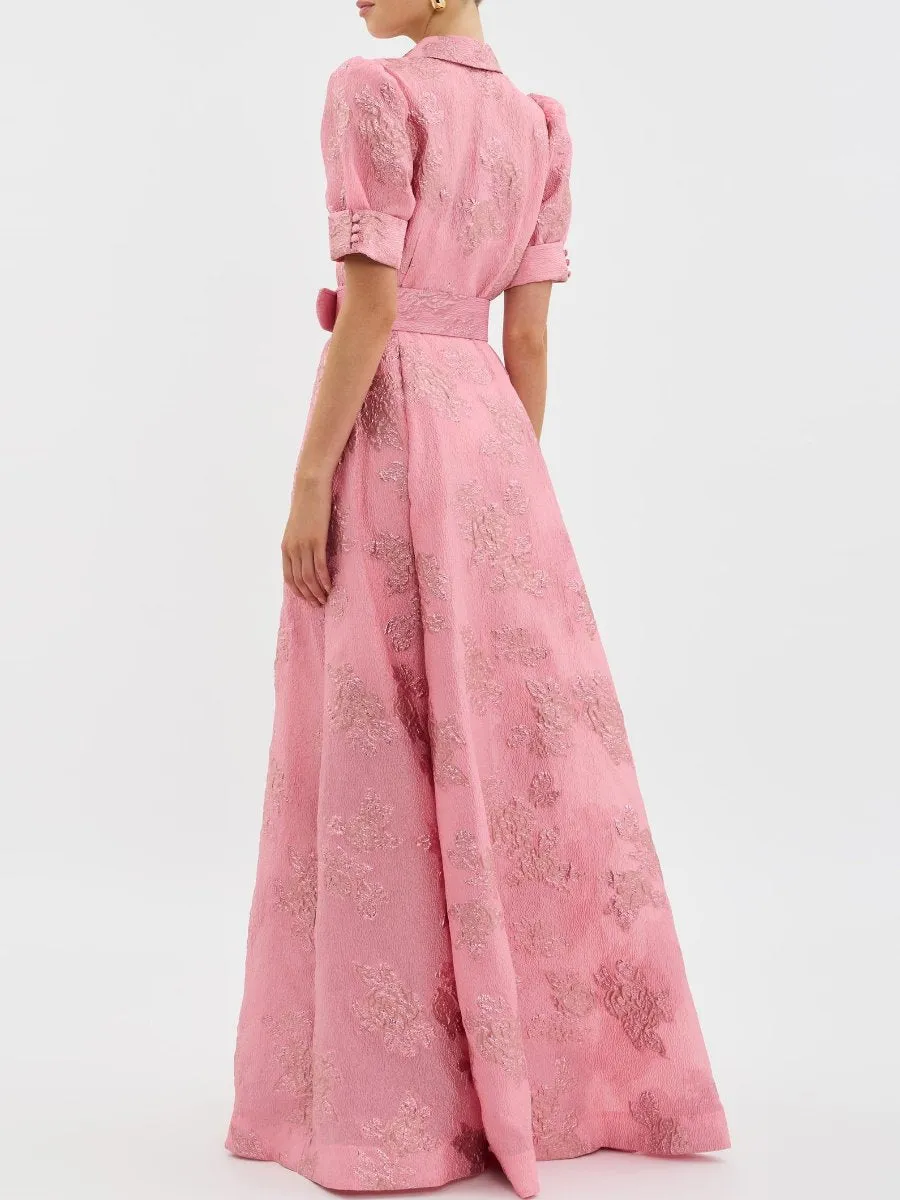 Chic Pink Button Down Dress