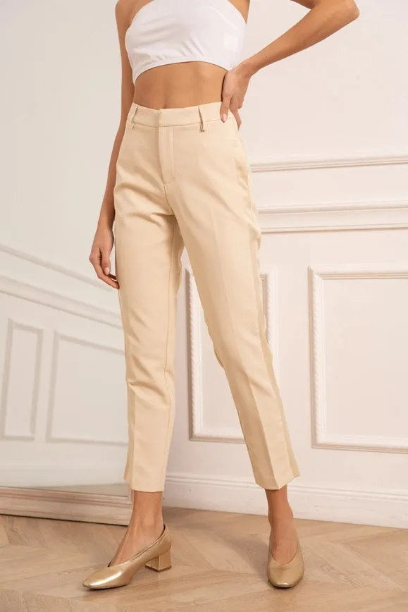 Cigarette Smoking Pants Beige