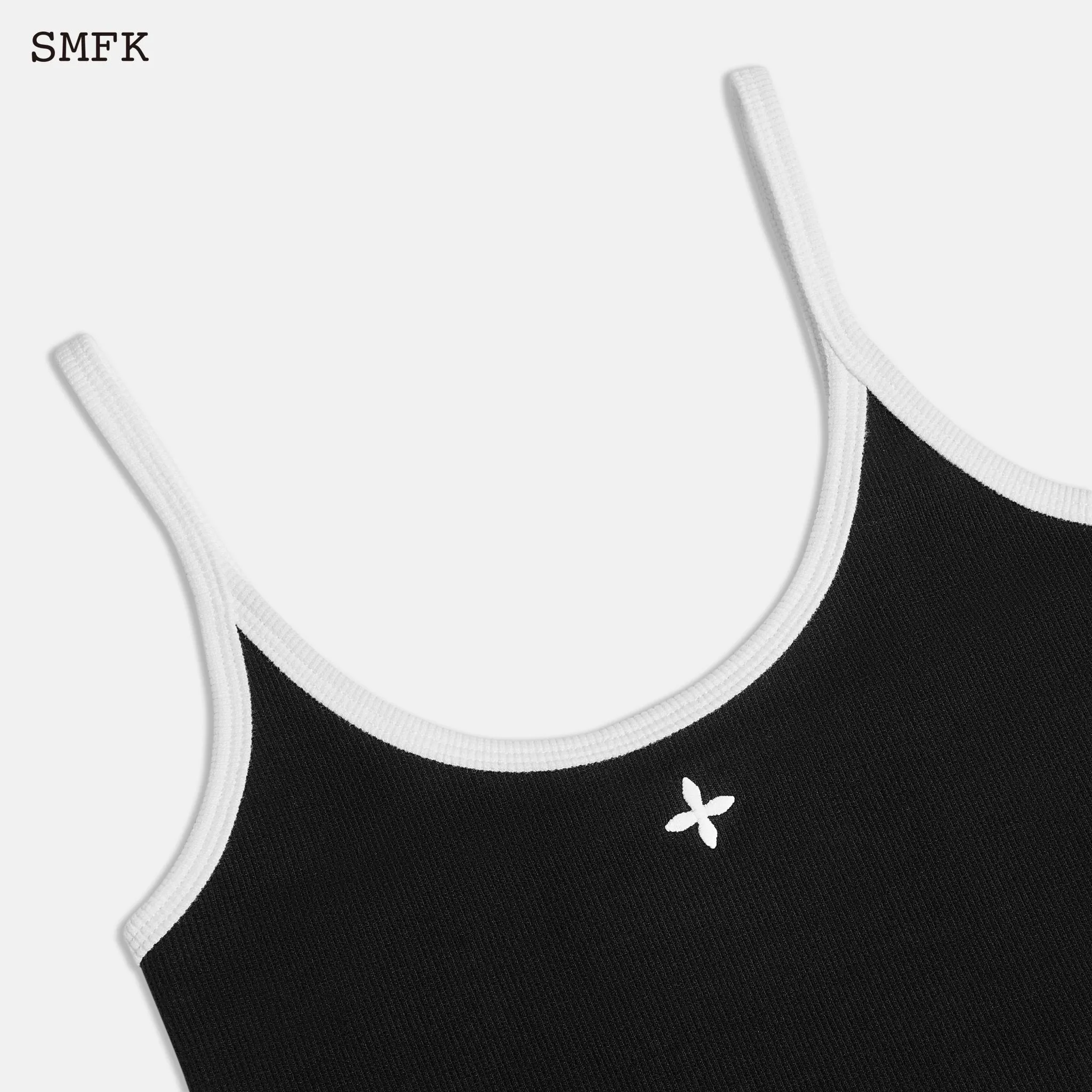 Compass Cross Flower Vintage Tank Top Black And White