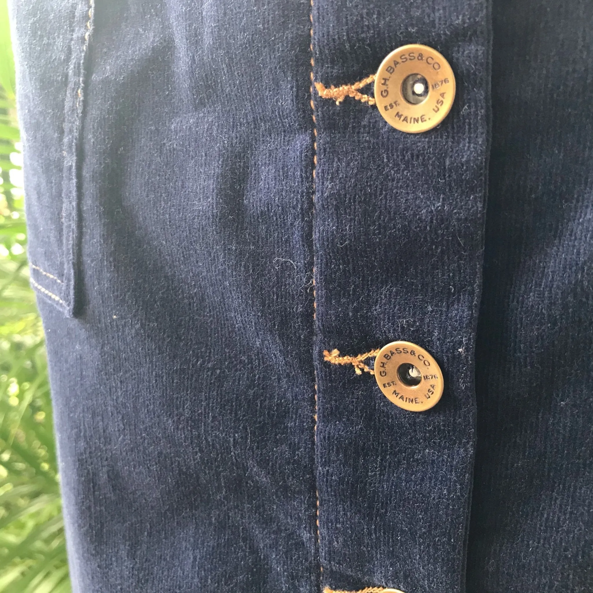 Corduroy Mini Skirt in Navy Blue Sz S - OOAK