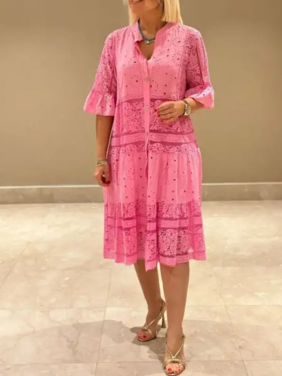 Cotton Lace Shirt Dress