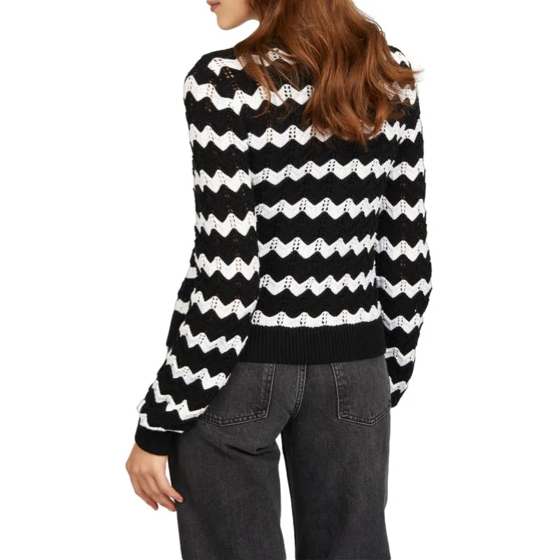 Custom High-Quality Zigzag Stripes Knit Cardigan | Cotton Acrylic Blend Knitwear