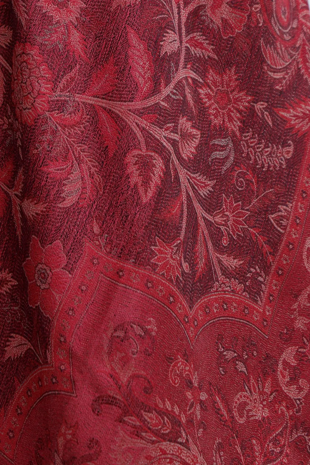 Dark pink Colour Jamawar Shawl With Highly Defined Borders And All Over Motifs Look Elegant.