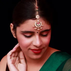Designer Gold Plated Royal Kundan Maangtikka (D53)