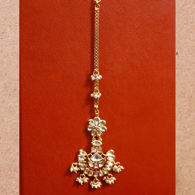 Designer Gold Plated Royal Kundan Maangtikka (D53)
