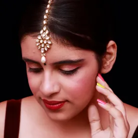 Designer Gold Plated Royal Kundan Maangtikka (D58)
