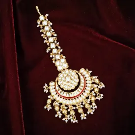 Designer Gold Plated Royal Kundan Mangtikka for Bridal (D18)