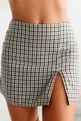 Don't Be Tardy Plaid Mini Skirt (Black)