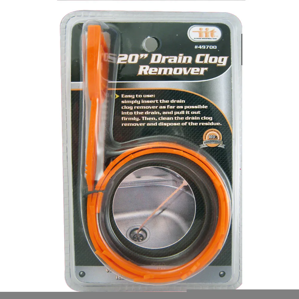 Drain Snake Clog Remover 20" Sink Slow Fixe Hair Clear Tool Removal Cleaner