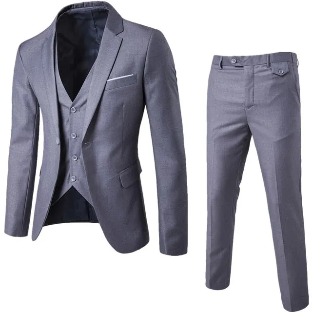 Elegant Suits With Pants Slim Fit Single Button Formal Dress
