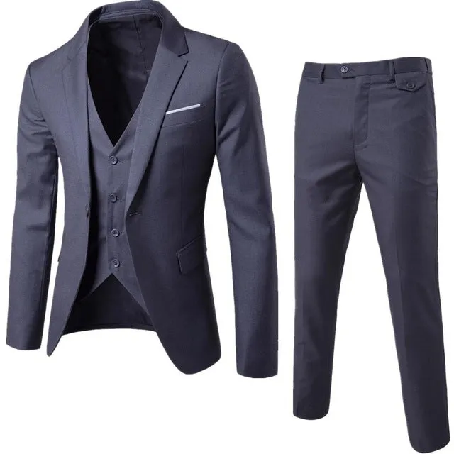 Elegant Suits With Pants Slim Fit Single Button Formal Dress