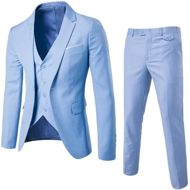 Elegant Suits With Pants Slim Fit Single Button Formal Dress