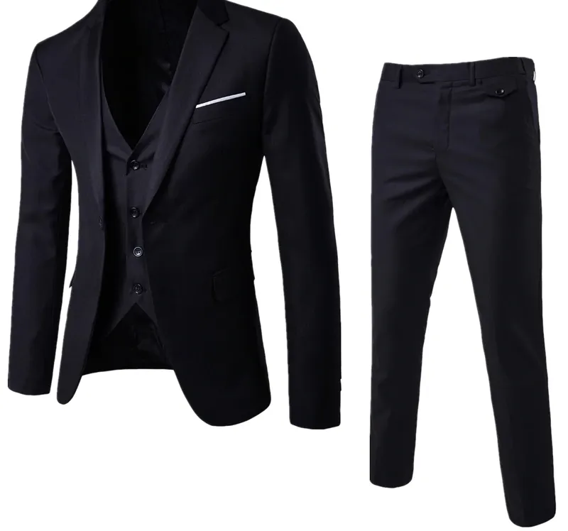 Elegant Suits With Pants Slim Fit Single Button Formal Dress