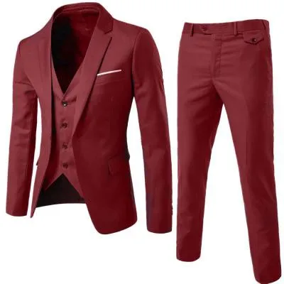 Elegant Suits With Pants Slim Fit Single Button Formal Dress