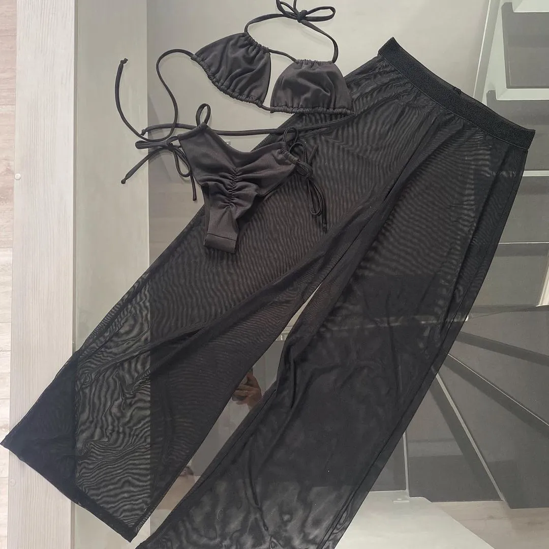 Exotic dance mesh pants and top