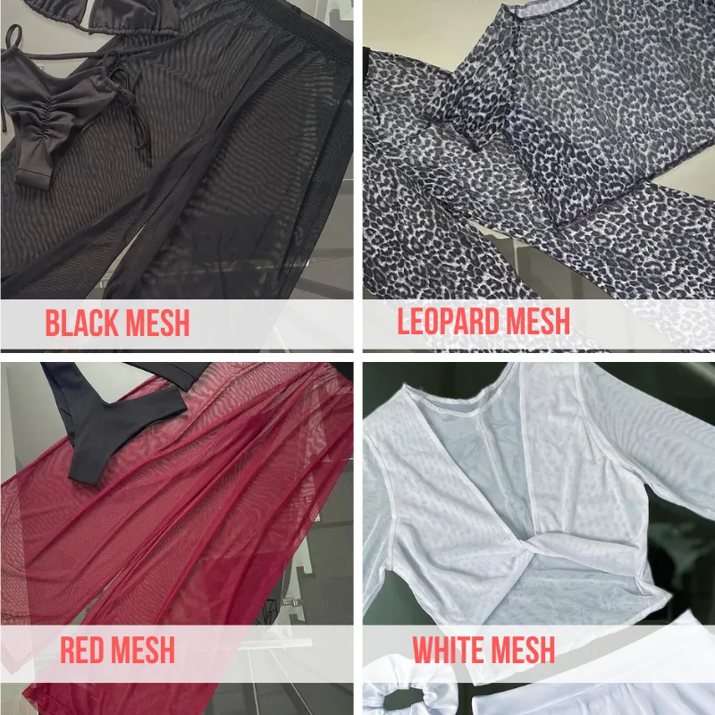 Exotic dance mesh pants and top