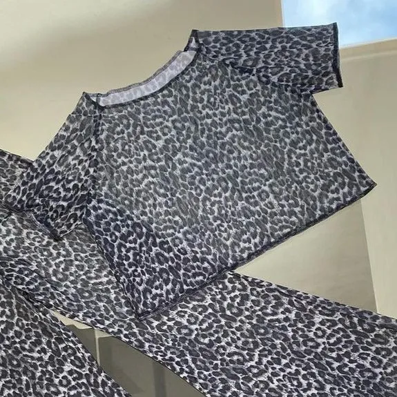 Exotic dance mesh pants and top