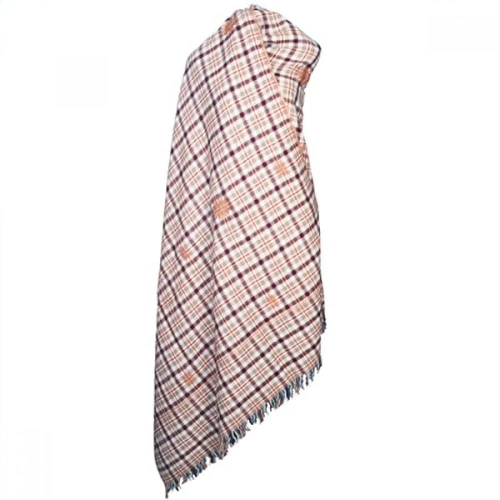 Famous Kashmiri Sozni Work Check Designer Shawl