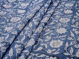 Floral Motifs: Cotton Gray White Clothes Fabric