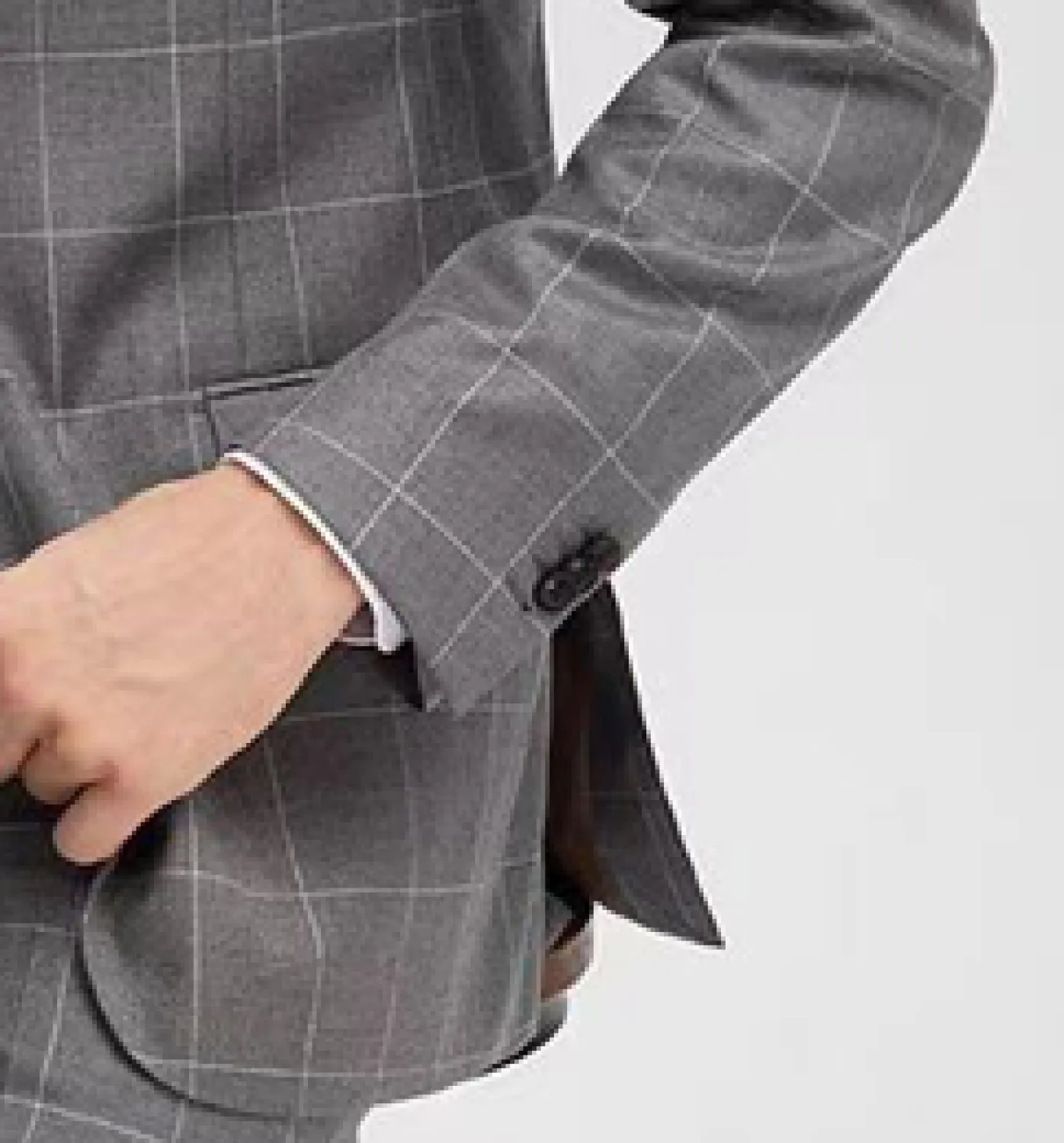 Formal Mens Suit 3 Pieces Plaid Peak Lapel Tuxedos (Blazer Vest Pants)